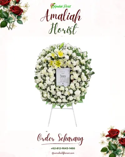 Krans Bunga Duka Cita di Rumah Duka Anugerah Makassar